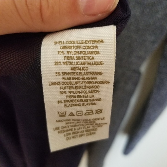 Free People Navy Knit Silver Metallic Mini Dress - Picture 7 of 8